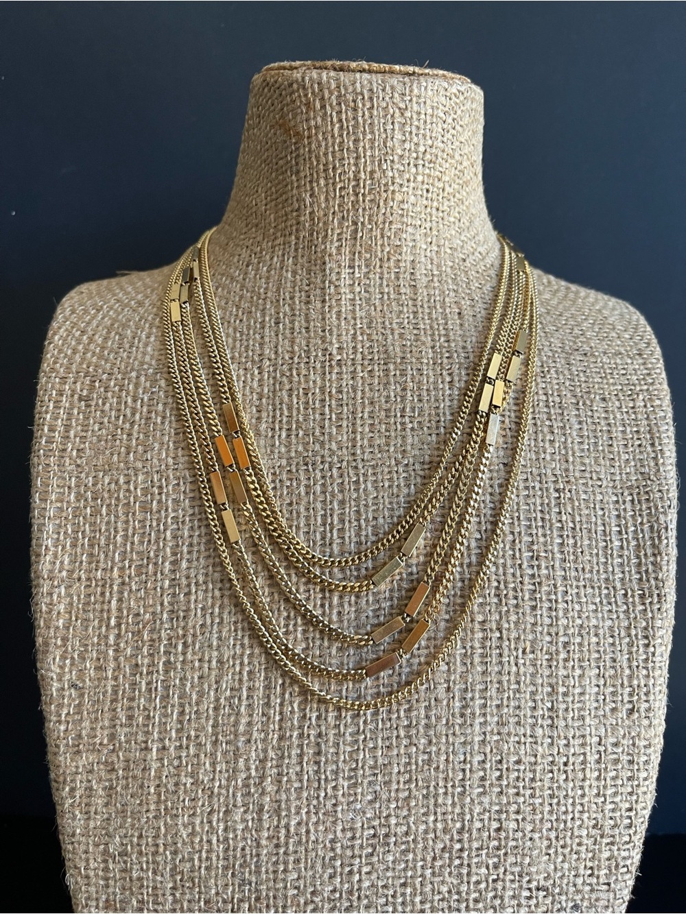 Monet Gold Multi-Strand Layered Necklace .
